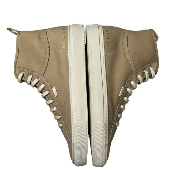NEW Common Projects Tournament High Top Sneakers Nubuck Tan Shoes 5180 42 ITALY - Picture 12 of 13